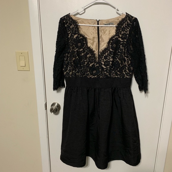 Eliza J Black lace and faille Dress Sz 14 - Picture 2 of 5